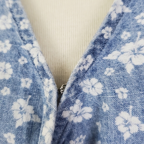 J. Crew Mercantile Floral Chambray Wrap Dress - Picture 7 of 15